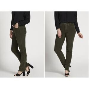 JAG | Ruby Straight Olive Green Corduroy Pants Elastic Waist Comfortable Size 10